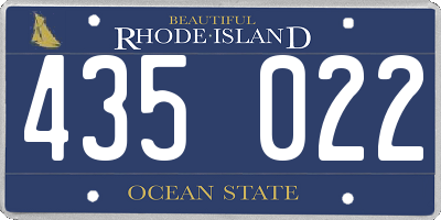 RI license plate 435022
