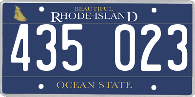 RI license plate 435023