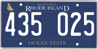 RI license plate 435025
