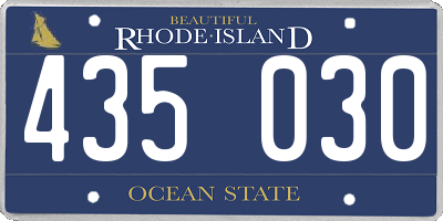 RI license plate 435030