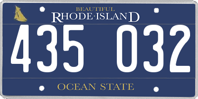 RI license plate 435032