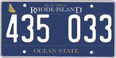 RI license plate 435033
