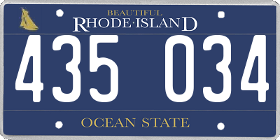 RI license plate 435034