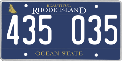 RI license plate 435035