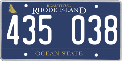 RI license plate 435038