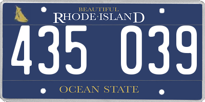 RI license plate 435039