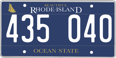 RI license plate 435040