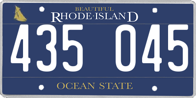 RI license plate 435045