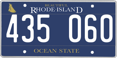 RI license plate 435060