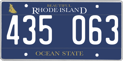 RI license plate 435063