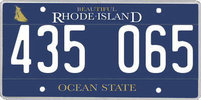RI license plate 435065