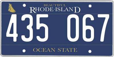 RI license plate 435067