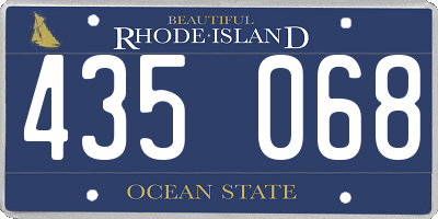 RI license plate 435068