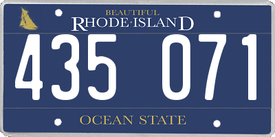 RI license plate 435071