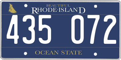 RI license plate 435072