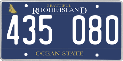RI license plate 435080
