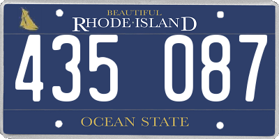 RI license plate 435087