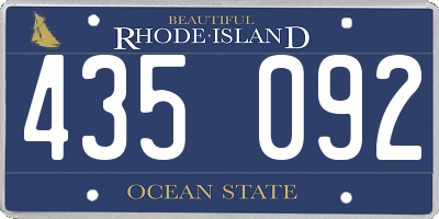 RI license plate 435092