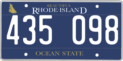 RI license plate 435098