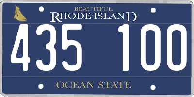 RI license plate 435100