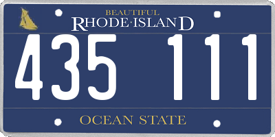 RI license plate 435111