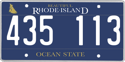RI license plate 435113