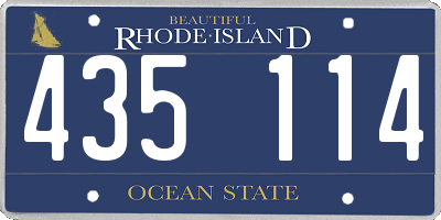 RI license plate 435114