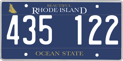 RI license plate 435122