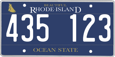 RI license plate 435123