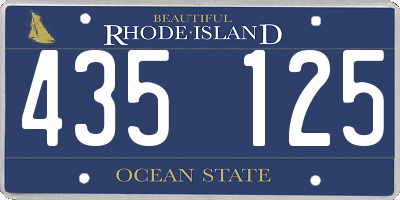 RI license plate 435125