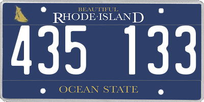 RI license plate 435133
