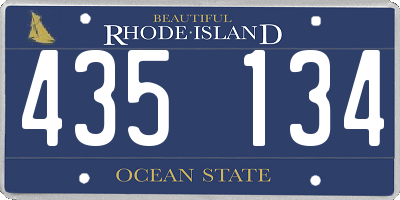 RI license plate 435134