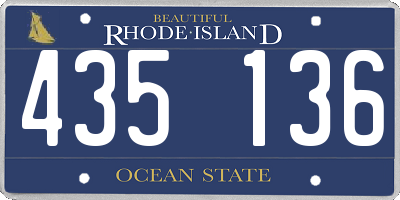 RI license plate 435136