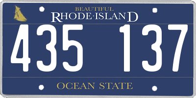 RI license plate 435137