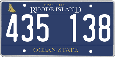 RI license plate 435138