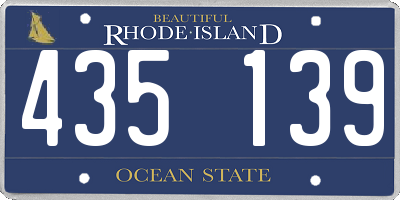 RI license plate 435139