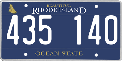 RI license plate 435140