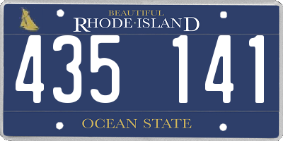 RI license plate 435141