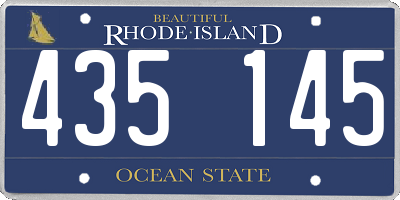 RI license plate 435145