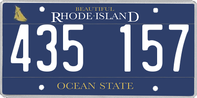 RI license plate 435157