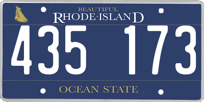 RI license plate 435173