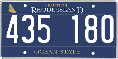 RI license plate 435180