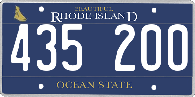 RI license plate 435200
