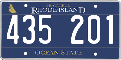 RI license plate 435201