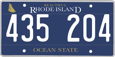 RI license plate 435204