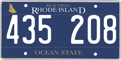 RI license plate 435208