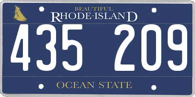 RI license plate 435209