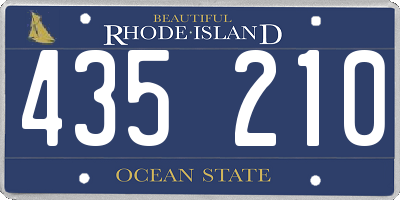 RI license plate 435210