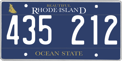 RI license plate 435212