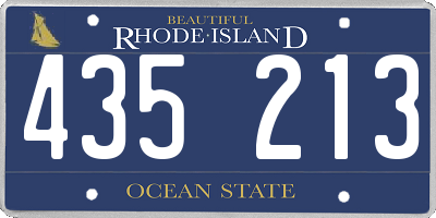 RI license plate 435213